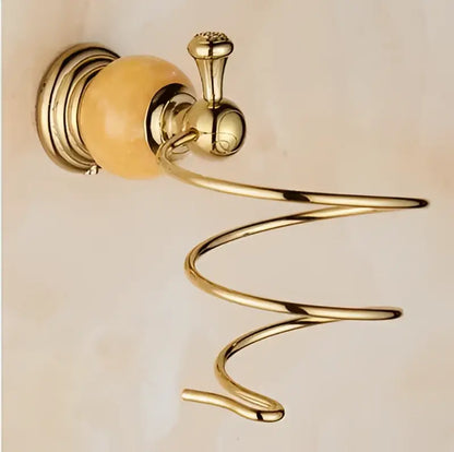 Jade gold bathroom accessories set with amber marble – bathroom