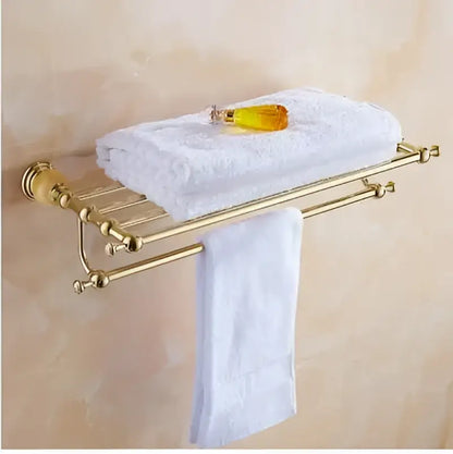 Jade gold bathroom accessories set with amber marble – bathroom