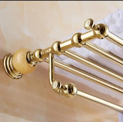 Jade gold bathroom accessories set with amber marble – bathroom