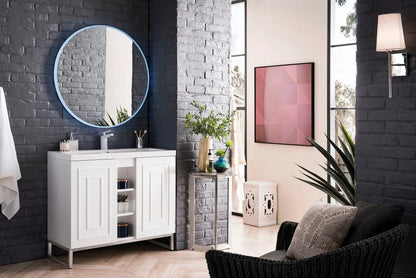James Martin Alicante' 39.5" Single Bathroom Vanity, Glossy White