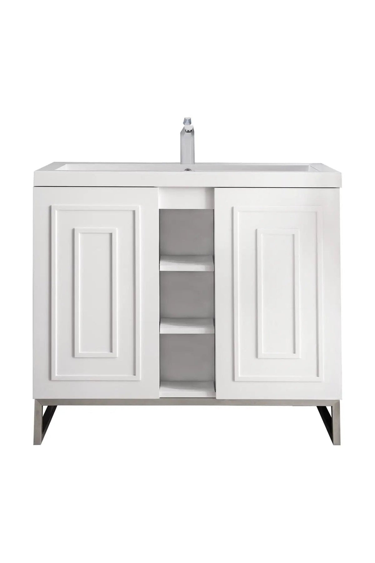 James Martin Alicante' 39.5" Single Bathroom Vanity, Glossy White