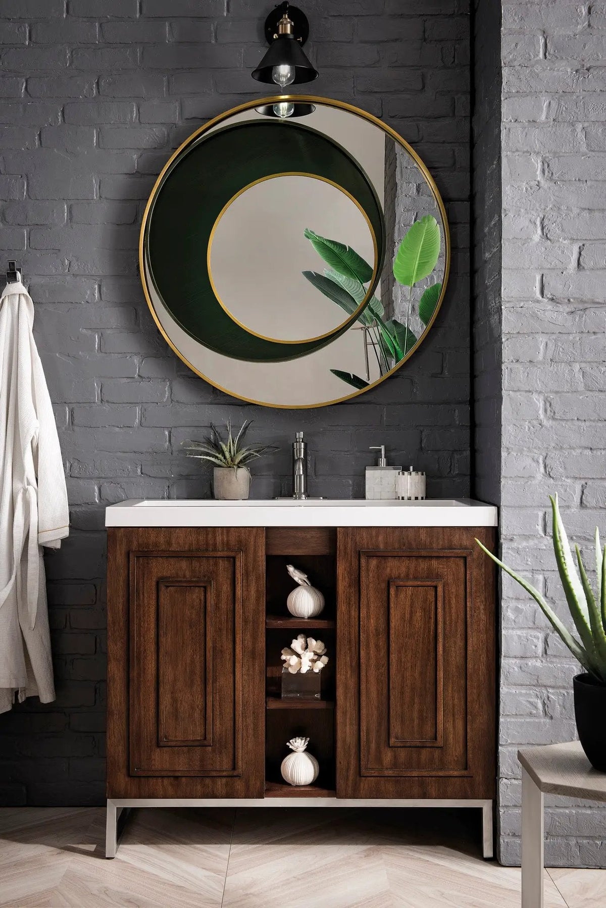 James Martin Alicante' 39.5" Single Bathroom Vanity, Mid-Century Acacia