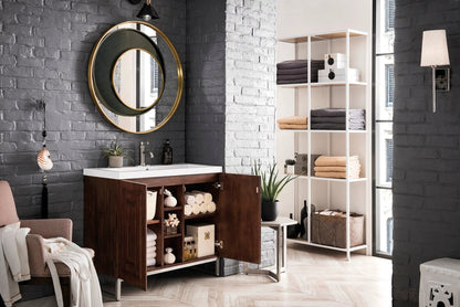 James Martin Alicante' 39.5" Single Bathroom Vanity, Mid-Century Acacia