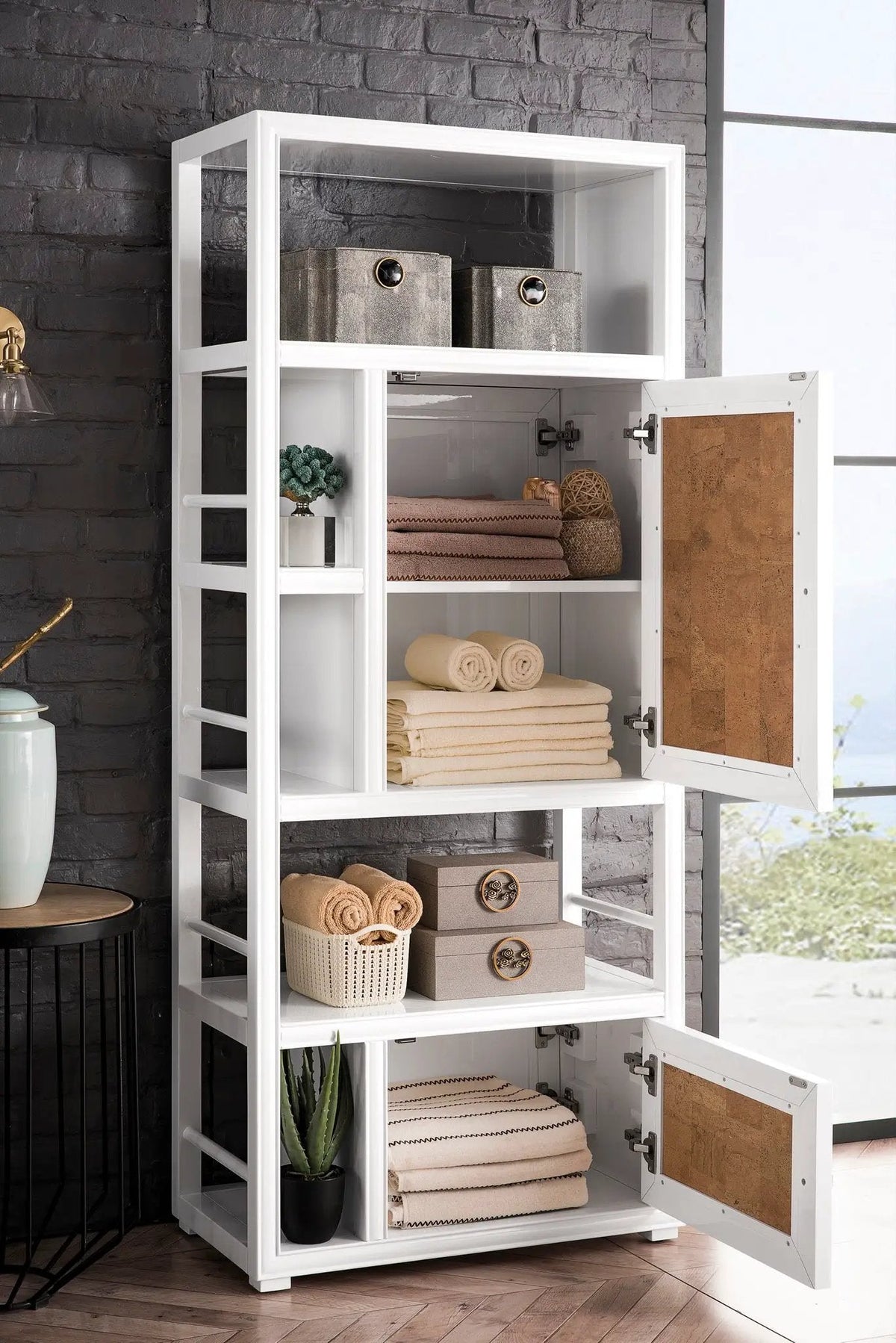James Martin Athens 30" Linen Cabinet, Glossy White
