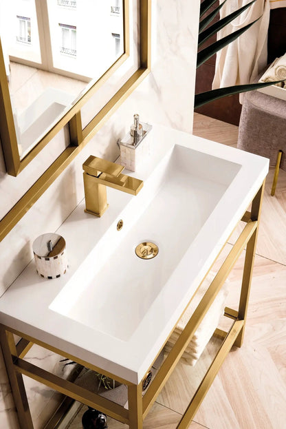 James Martin Boston 31.5" Single Console Vanity, Radiant Gold