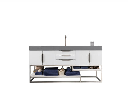 James Martin Columbia 72" Single Bathroom Vanity, Glossy White