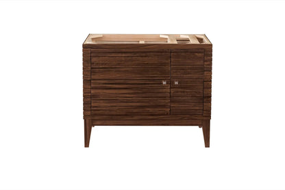 James Martin Linear 36" Single Bathroom Vanity, Mid-Century Walnut