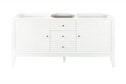 James Martin Linear 59" Double Bathroom Vanity, Glossy White