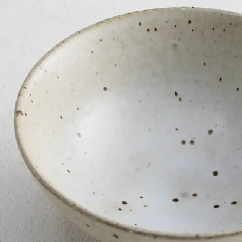 Japanese beige & brown handmade ceramic rice bowl set dining room