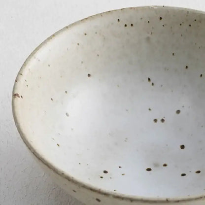 Japanese beige & brown handmade ceramic rice bowl set dining room