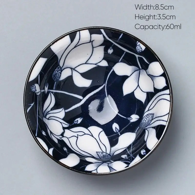 Japanese blue and white kung fu tea cup dining room porcelain bowl