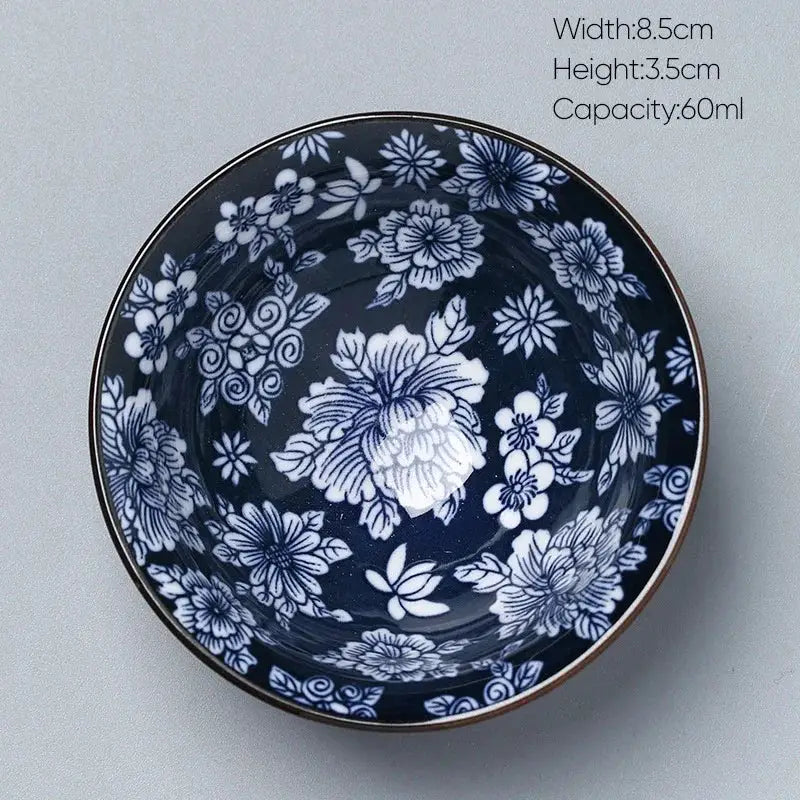 Japanese blue and white kung fu tea cup dining room porcelain bowl