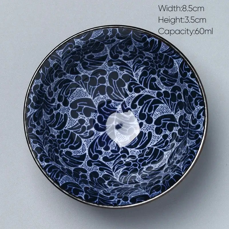 Japanese blue and white kung fu tea cup dining room porcelain bowl