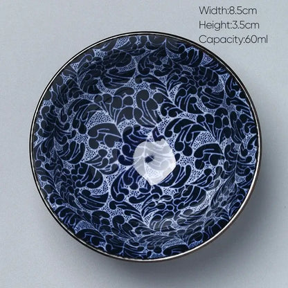 Japanese blue and white kung fu tea cup dining room porcelain bowl