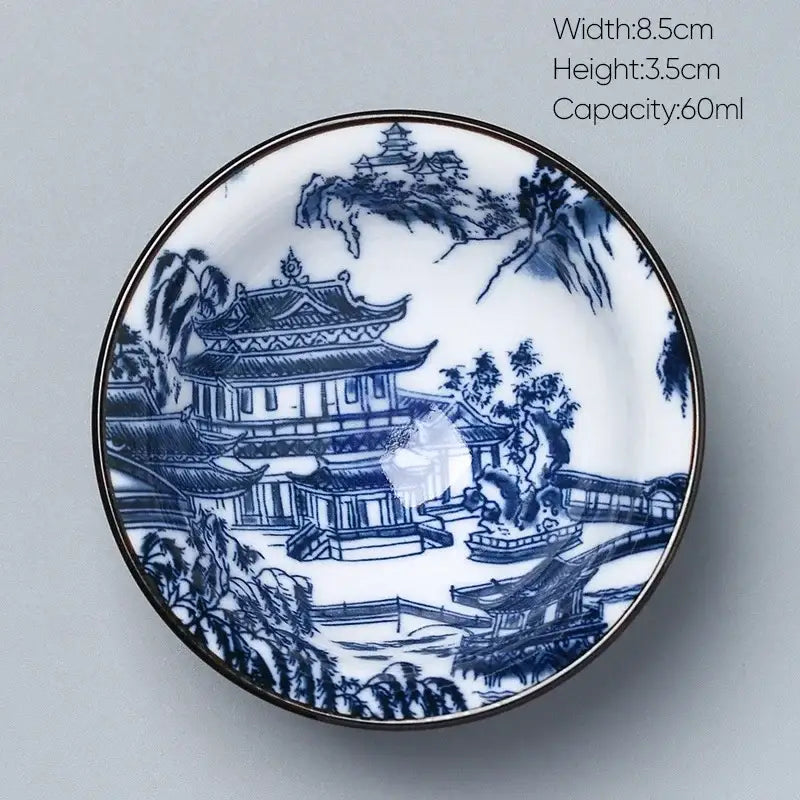 Japanese blue and white kung fu tea cup dining room porcelain bowl