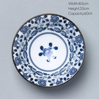 Japanese blue and white kung fu tea cup dining room porcelain bowl
