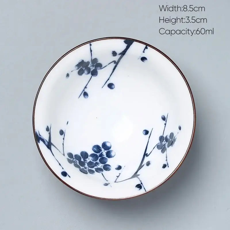 Japanese blue and white kung fu tea cup dining room porcelain bowl