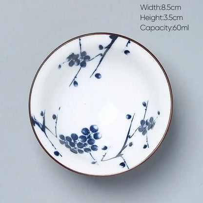 Japanese blue and white kung fu tea cup dining room porcelain bowl