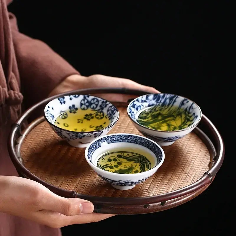 Japanese blue and white kung fu tea cup dining room porcelain bowl
