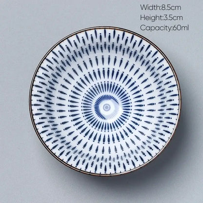 Japanese blue and white kung fu tea cup dining room porcelain bowl