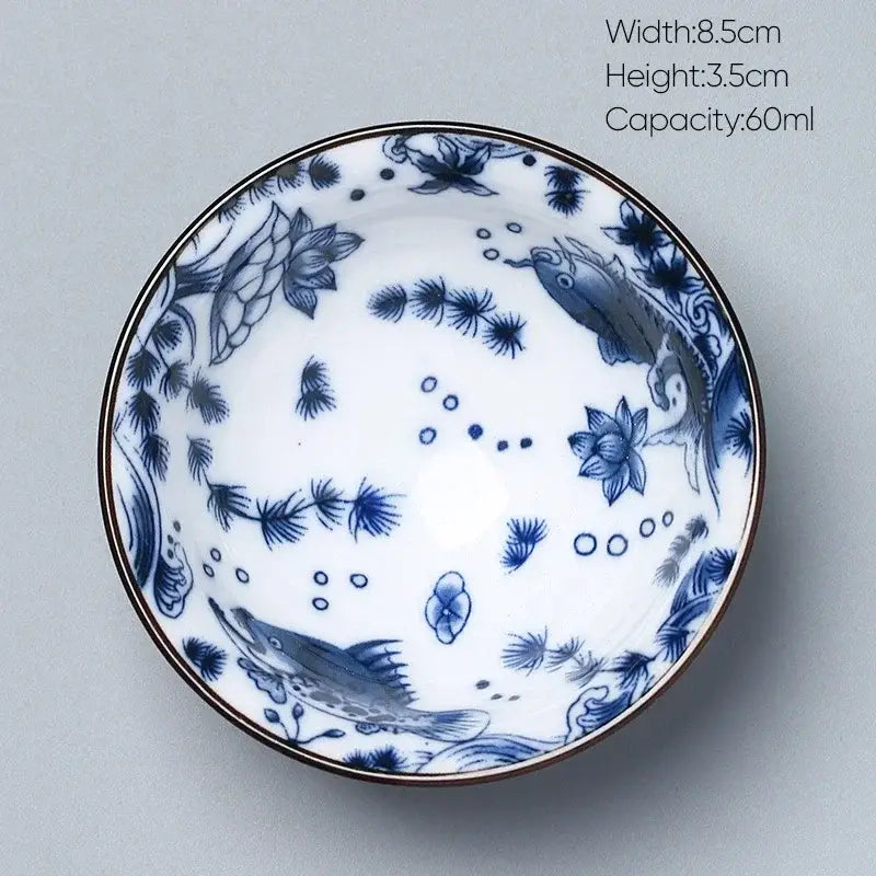 Japanese blue and white kung fu tea cup dining room porcelain bowl