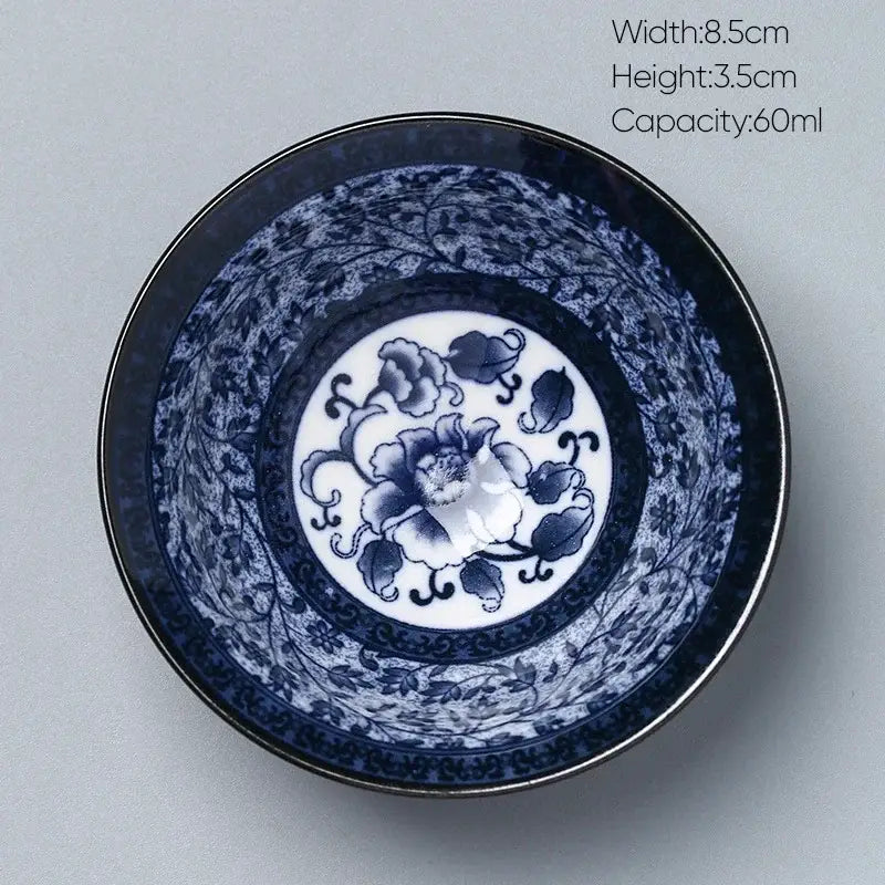 Japanese blue and white kung fu tea cup dining room porcelain bowl