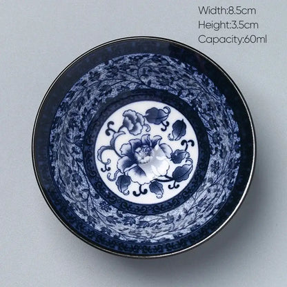 Japanese blue and white kung fu tea cup dining room porcelain bowl