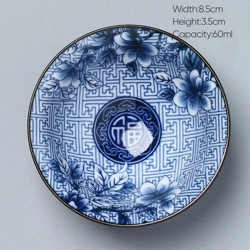 Japanese blue and white kung fu tea cup dining room porcelain bowl