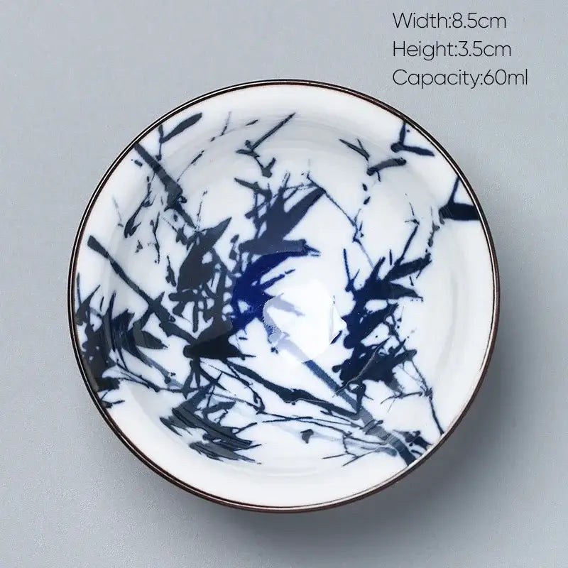 Japanese blue and white kung fu tea cup dining room porcelain bowl