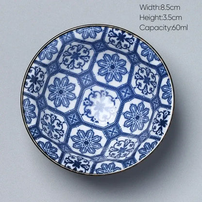 Japanese blue and white kung fu tea cup dining room porcelain bowl