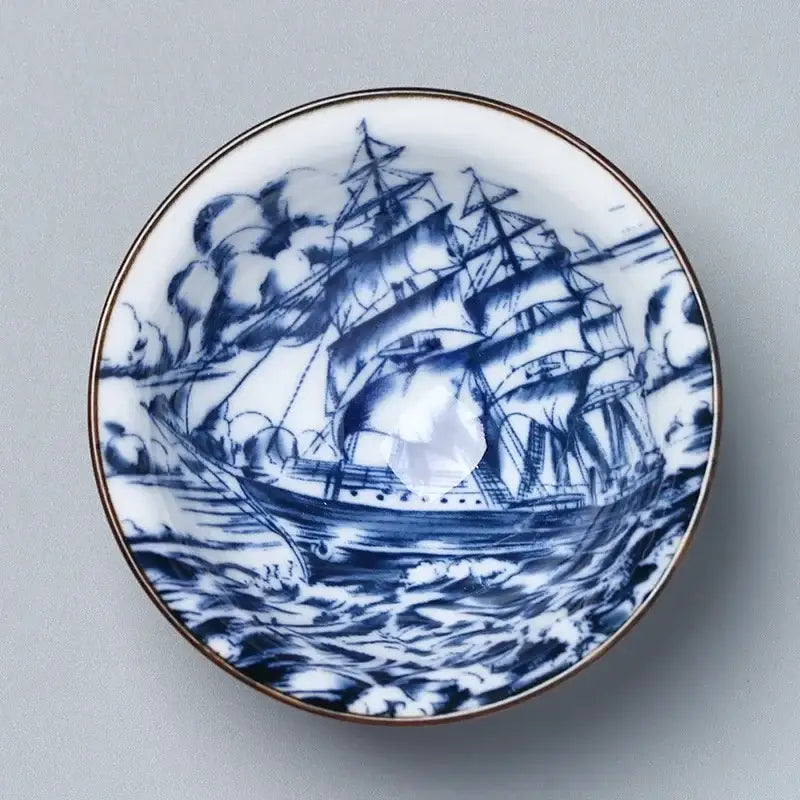 Japanese blue and white kung fu tea cup dining room porcelain bowl
