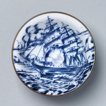 Japanese blue and white kung fu tea cup dining room porcelain bowl