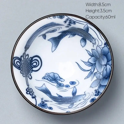 Japanese blue and white kung fu tea cup dining room porcelain bowl