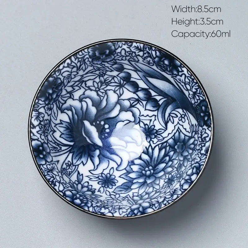 Japanese blue and white kung fu tea cup dining room porcelain bowl