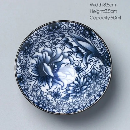 Japanese blue and white kung fu tea cup dining room porcelain bowl