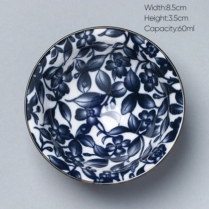 Japanese blue and white kung fu tea cup dining room porcelain bowl
