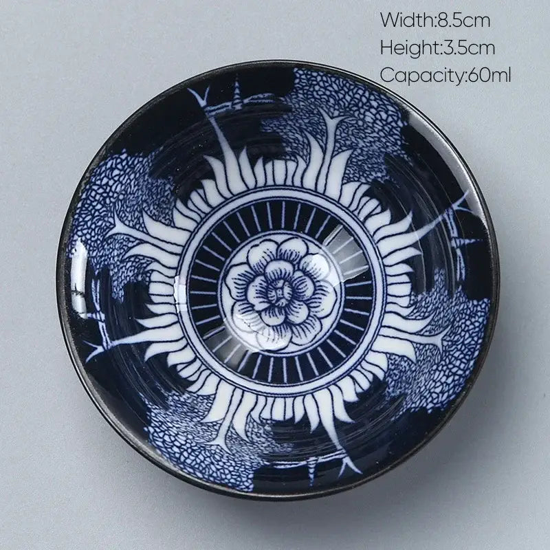 Japanese blue and white kung fu tea cup dining room porcelain bowl