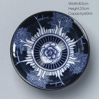Japanese blue and white kung fu tea cup dining room porcelain bowl