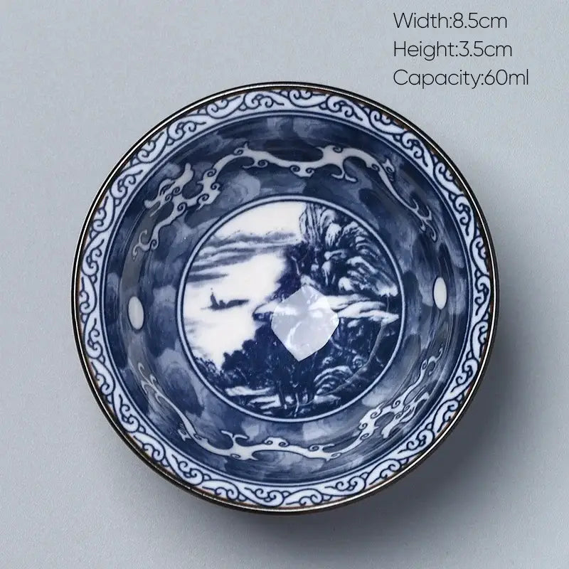 Japanese blue and white kung fu tea cup dining room porcelain bowl