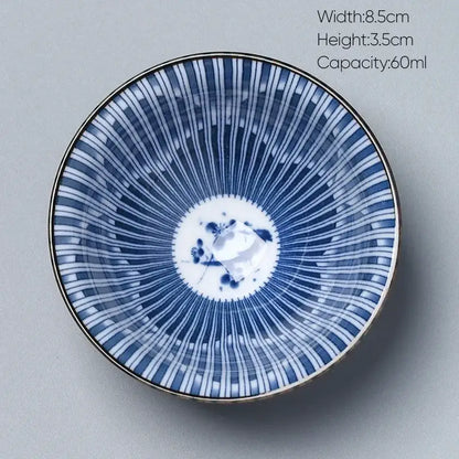 Japanese blue and white kung fu tea cup dining room porcelain bowl