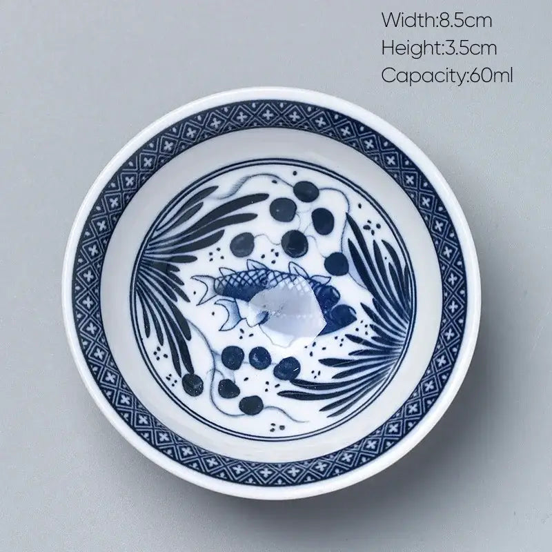 Japanese blue and white kung fu tea cup dining room porcelain bowl