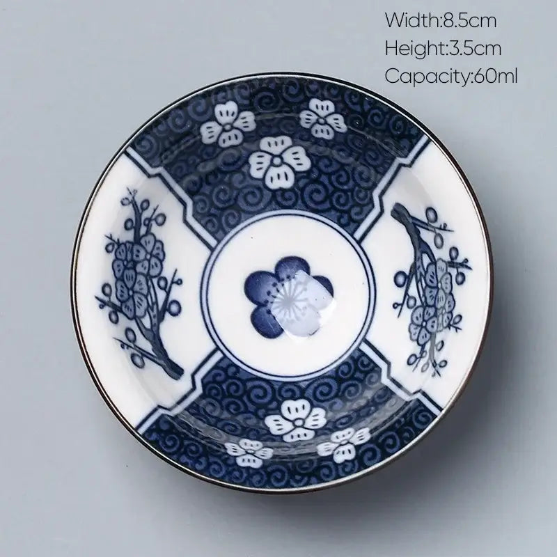 Japanese blue and white kung fu tea cup dining room porcelain bowl