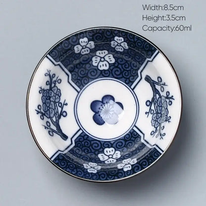 Japanese blue and white kung fu tea cup dining room porcelain bowl