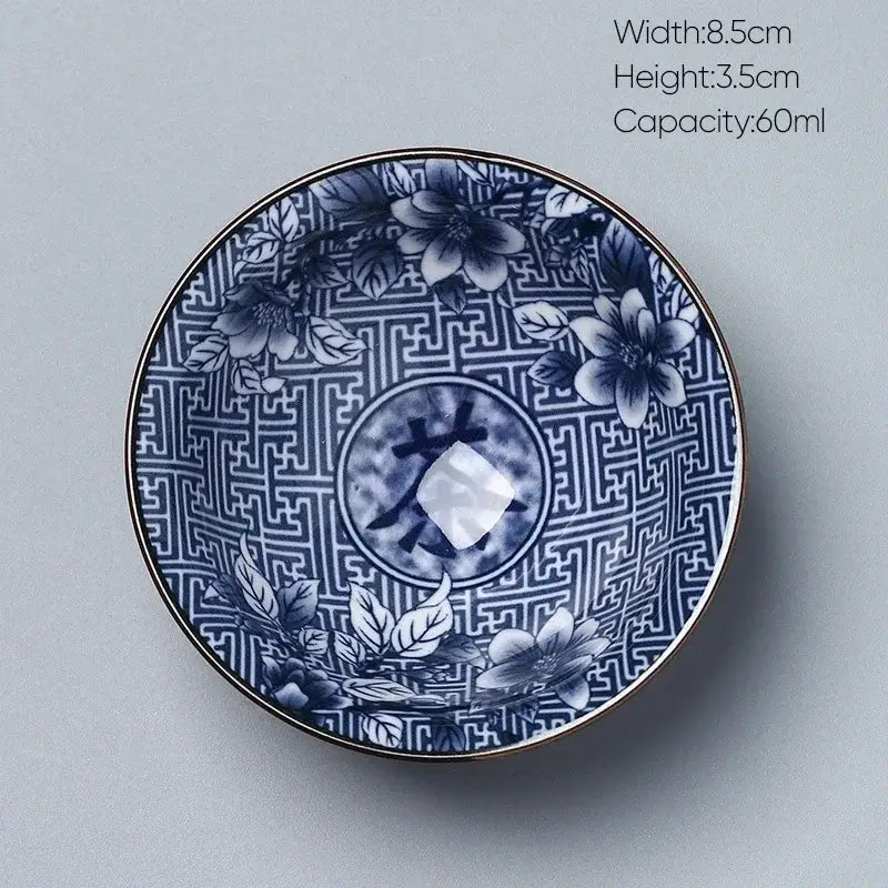 Japanese blue and white kung fu tea cup dining room porcelain bowl
