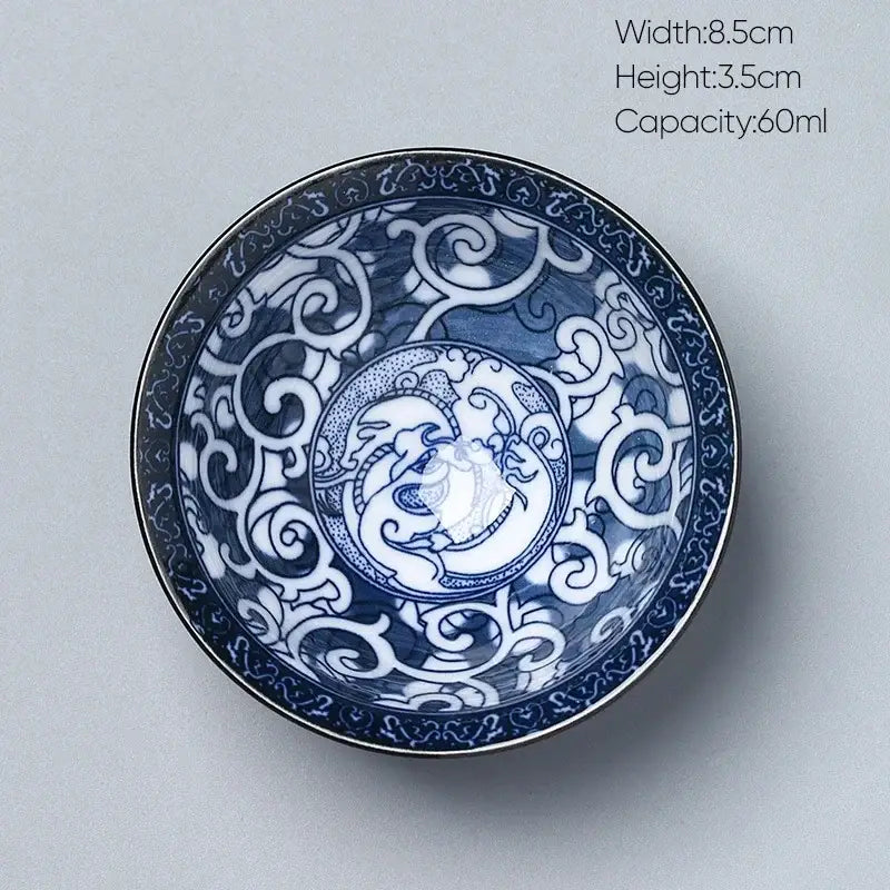 Japanese blue and white kung fu tea cup dining room porcelain bowl