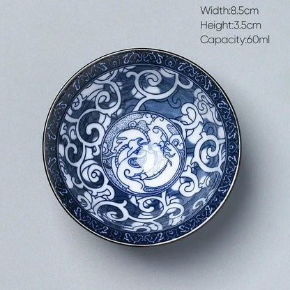 Japanese blue and white kung fu tea cup dining room porcelain bowl
