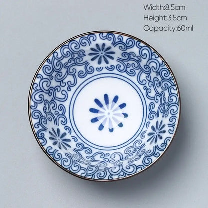 Japanese blue and white kung fu tea cup dining room porcelain bowl