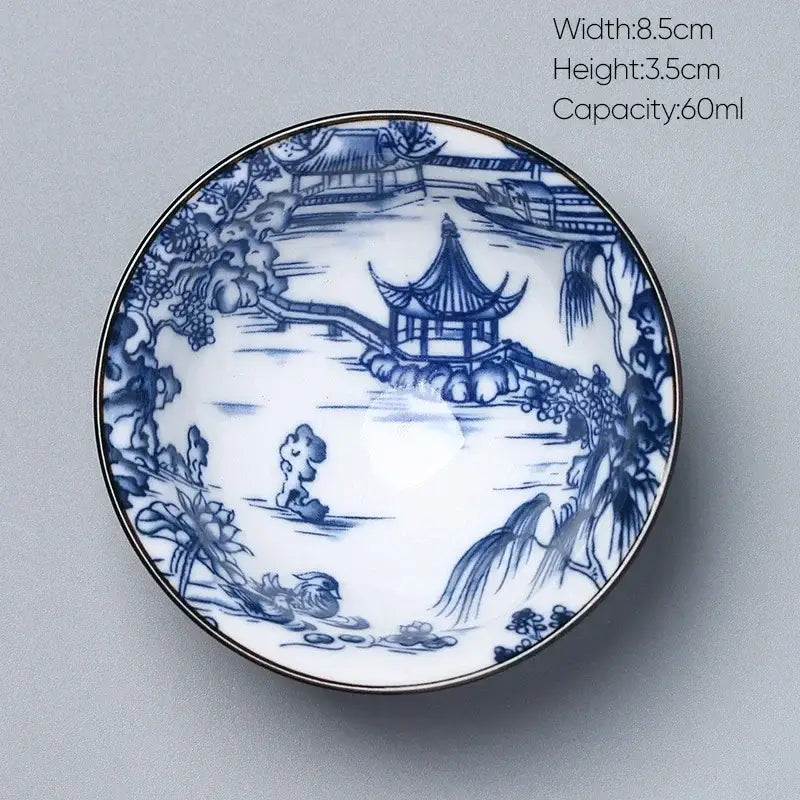 Japanese blue and white kung fu tea cup dining room porcelain bowl
