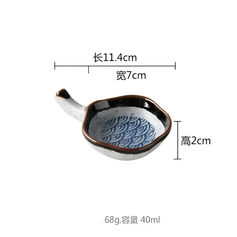 Japanese blue wave ceramic japanese porcelain chopsticks holder set dining room sauce dishes