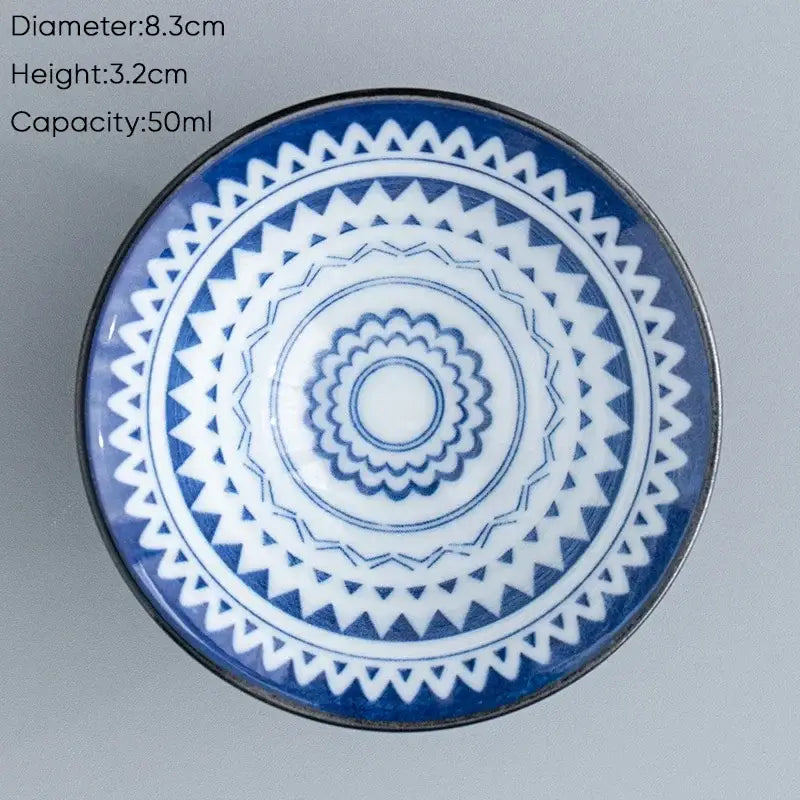 Japanese blue & white ceramic kung fu tea cup set dining room porcelain